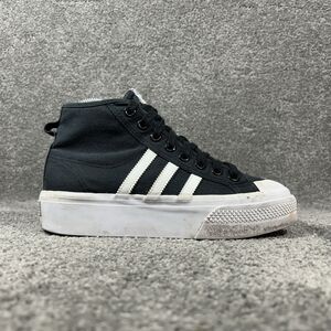 Adidas Nizza Platform Mid FY2783 Women’s Size 7 Black Casual Shoes Used